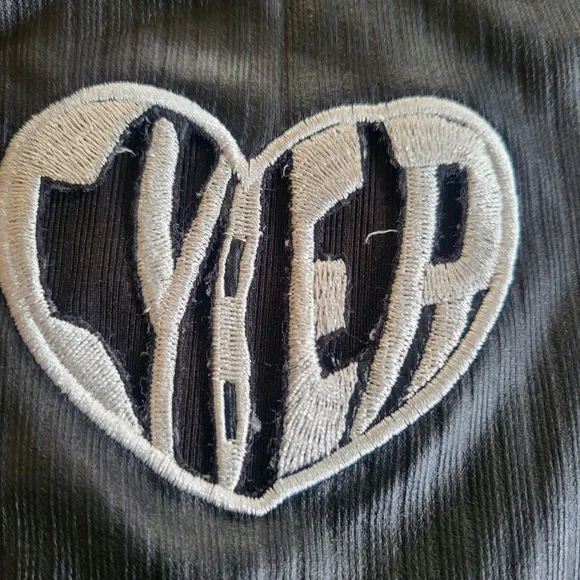 Black Crop Top with Cyber Heart - Picture 4 of 8